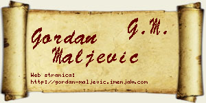 Gordan Maljević vizit kartica